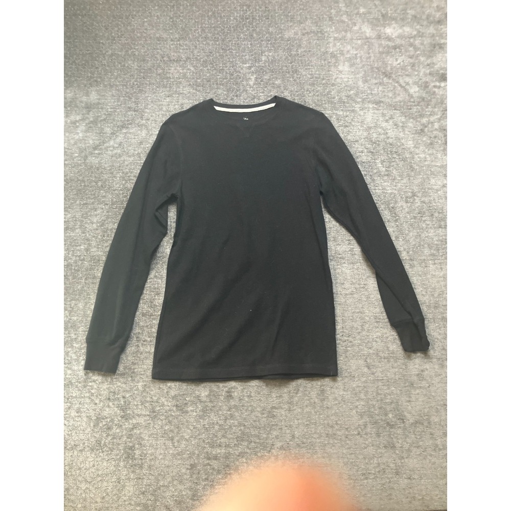 Beverly Hills Polo Club Waffle Knit Thermal Shirt Women's M Black Everyday Wear
